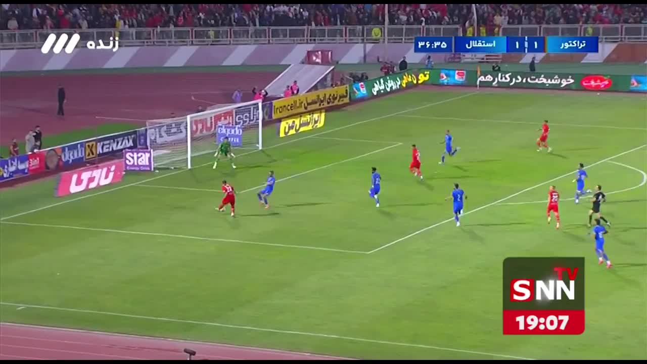   گل دوم تراکتور به استقلال توسط امیرحسین حسین زاده