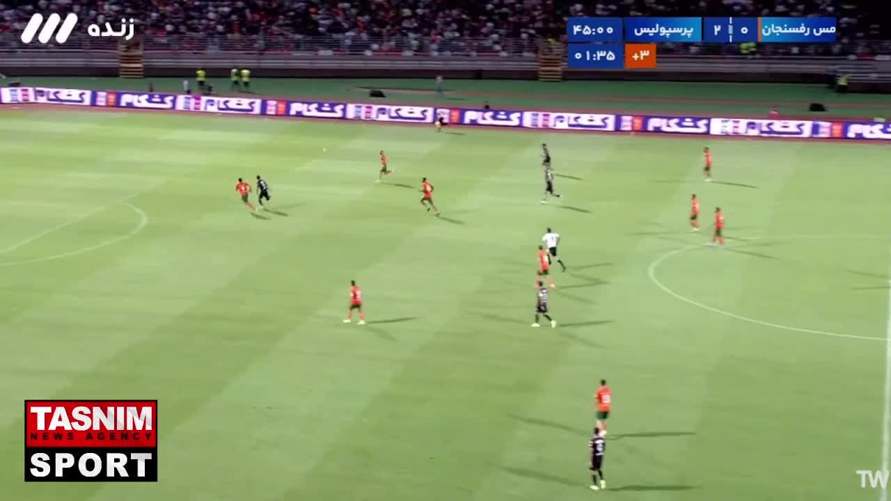   گل سوم پرسپولیس توسط علیپور در وقت‌های اضافه نیمه اول
