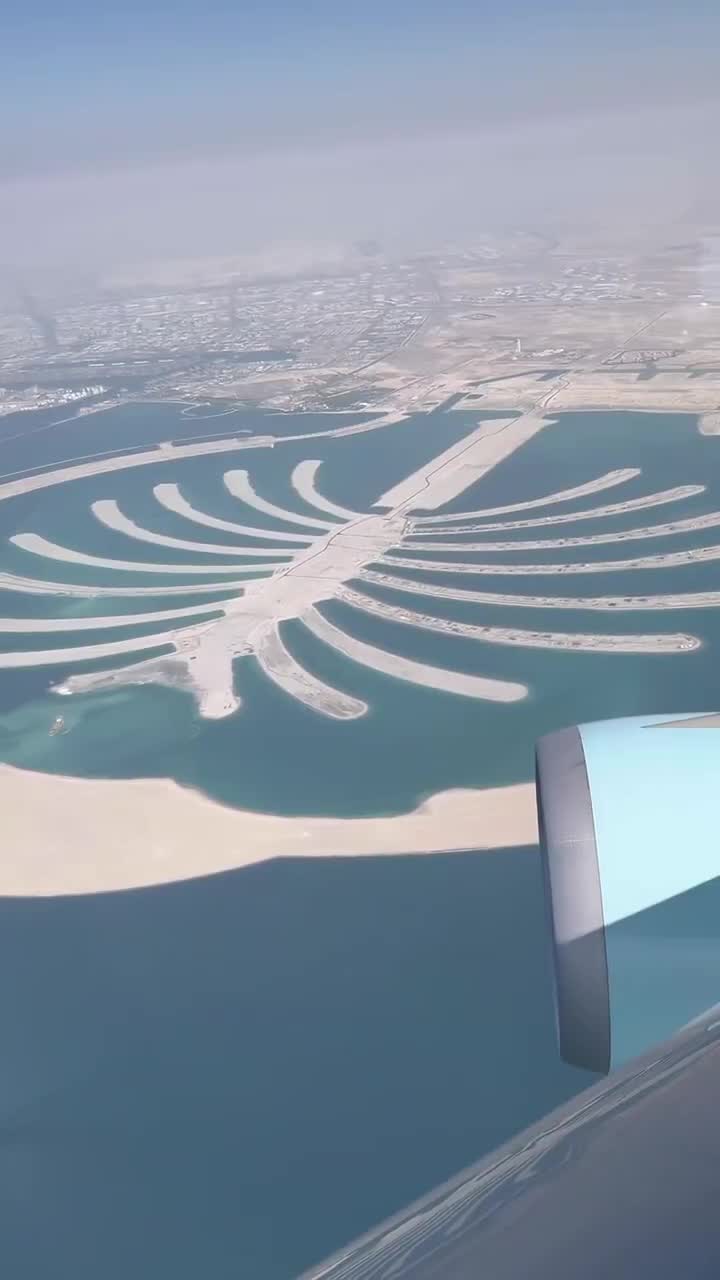   جزیره نخل دبی از دریچه هواپیمای ریاست جمهوری آمریکا