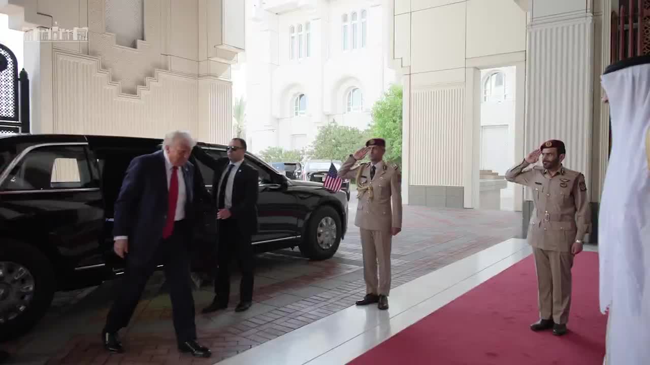   ویدیویی از دیوان امیری قطر از سفر ۲ روزه ترامپ به این کشور