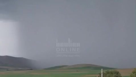   تصویر بی‌نظیر از لحظه ورود توده سنگین بارشی به بوکان