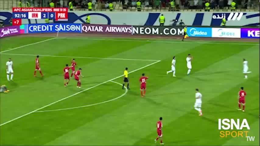    گل سوم ایران به کره شمالی توسط حسین‌زاده