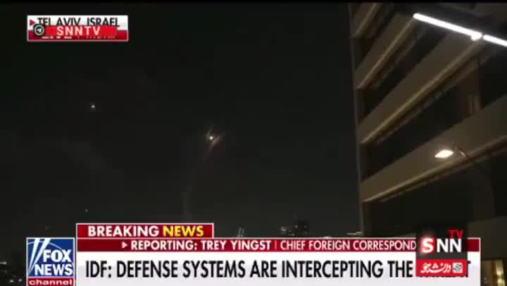    لحظه برخورد موشک های ایرانی به قلب تل آویو و فرار فیلمبردار