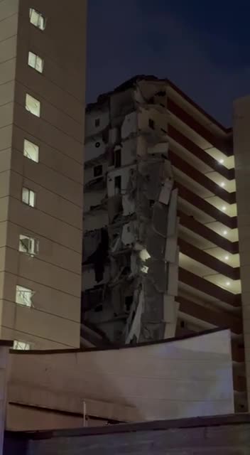   وضعیت یکی از بلوک‌های شهرک شهید چمران بعد از حمله اسرائیل