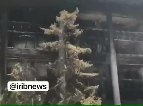   وضعیت ساختمان شیشه‌ای صداوسیما پس از حمله اسرائیل