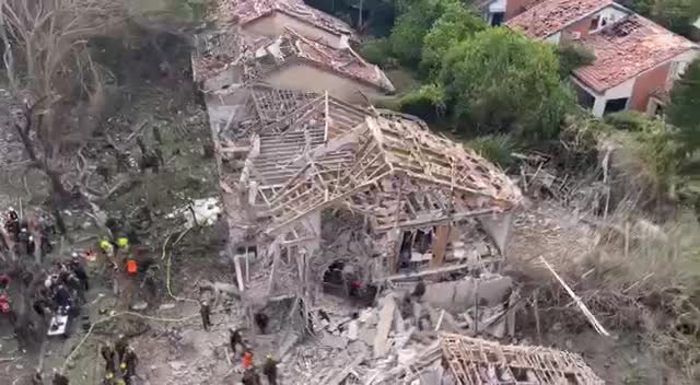   تصویر هوایی از حجم تخریب یکی از موشک‌های اصابت کرده به تل‌آویو