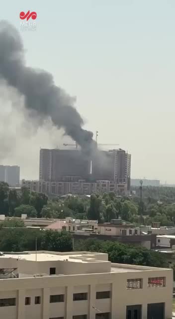   اولین تصاویر از آتش‌سوزی در هتلی در بغداد