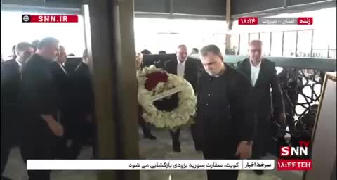   ادای احترام وزیر امور خارجه به مزار شهید نصرالله دبیرکل فقید حزب الله لبنان
