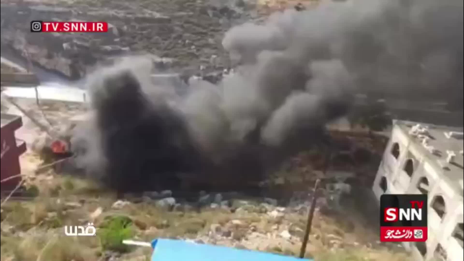   ویدیویی از لحظات پس از حمله هوایی رژیم اسرائیل به خودرویی در جنوب لبنان