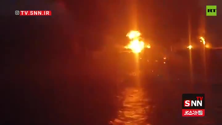   انفجار و آتش‌سوزی گسترده در یک کشتی با پرچم سنگاپور