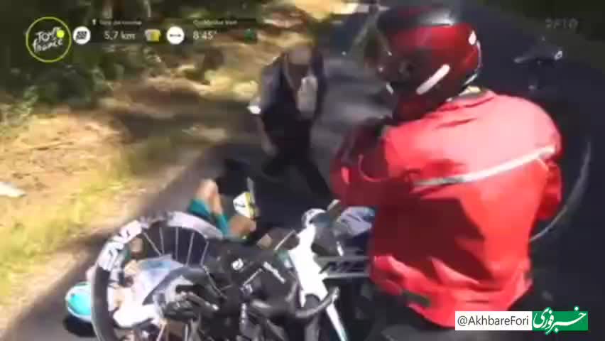   زمین خوردن دوچرخه‌سواران در تور دو فرانس