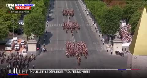   حادثه عجیب برای دو اسب در رژه نظامی روز باستیل در پاریس