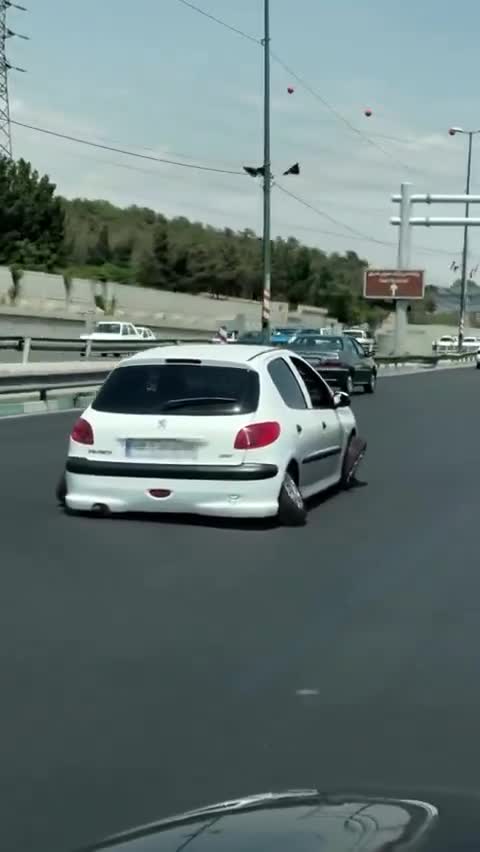   اقدام عجیب راننده پژو ۲۰۶ در خیابان‌های تهران؛ تایرها راشیتیسم گرفتند!