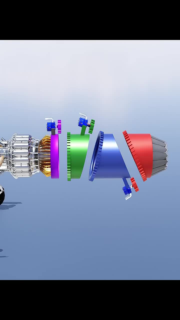   نمایش مکانیزم بکار رفته در نازل جنگنده F-35B برای تیک آف عمودی
