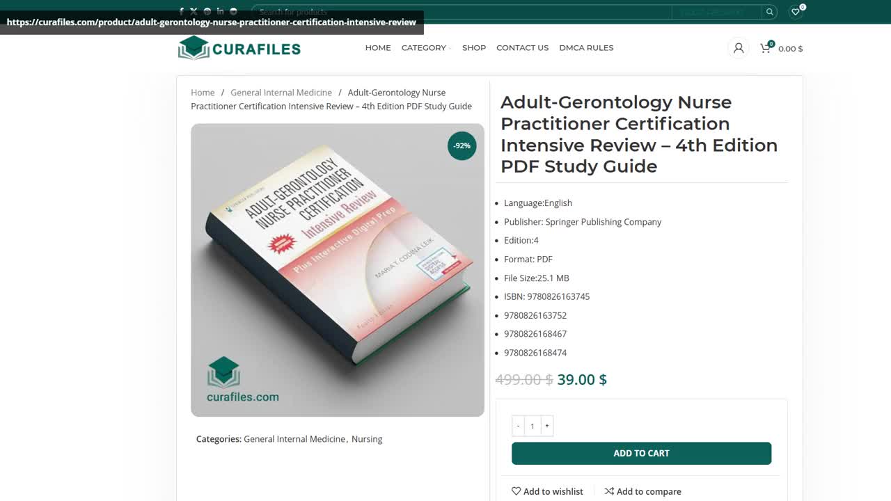 Adult-Gerontology Nurse Practitioner Certification Intensive Review – 4th Edition PDF Study Guide