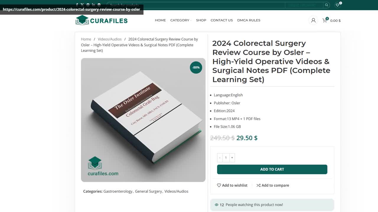 2024 Colorectal Surgery Review Course by Osler – High-Yield Operative Videos & Surgical Notes PDF (