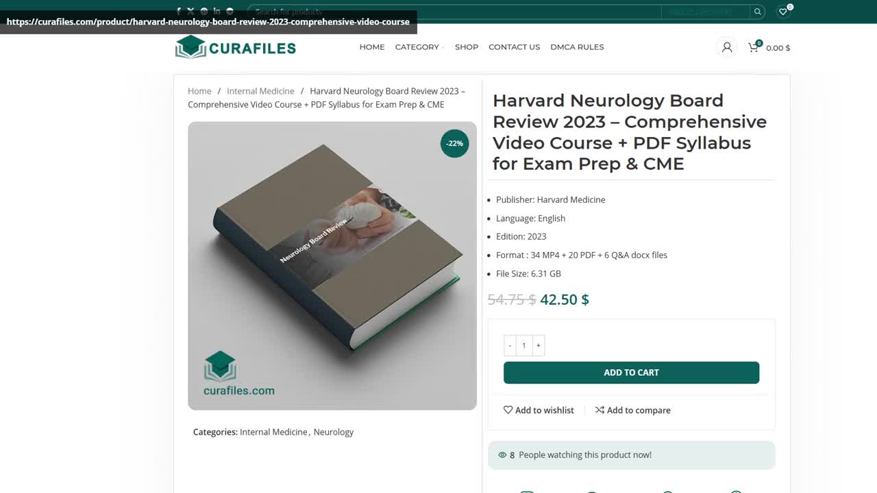 Harvard Neurology Board Review 2023 – Comprehensive Video Course + PDF Syllabus for Exam Prep & CME