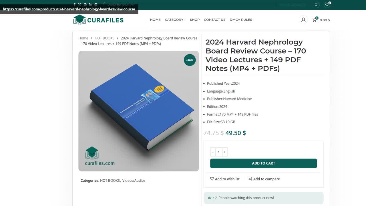 2024 Harvard Nephrology Board Review Course – 170 Video Lectures + 149 PDF Notes (MP4 + PDFs)