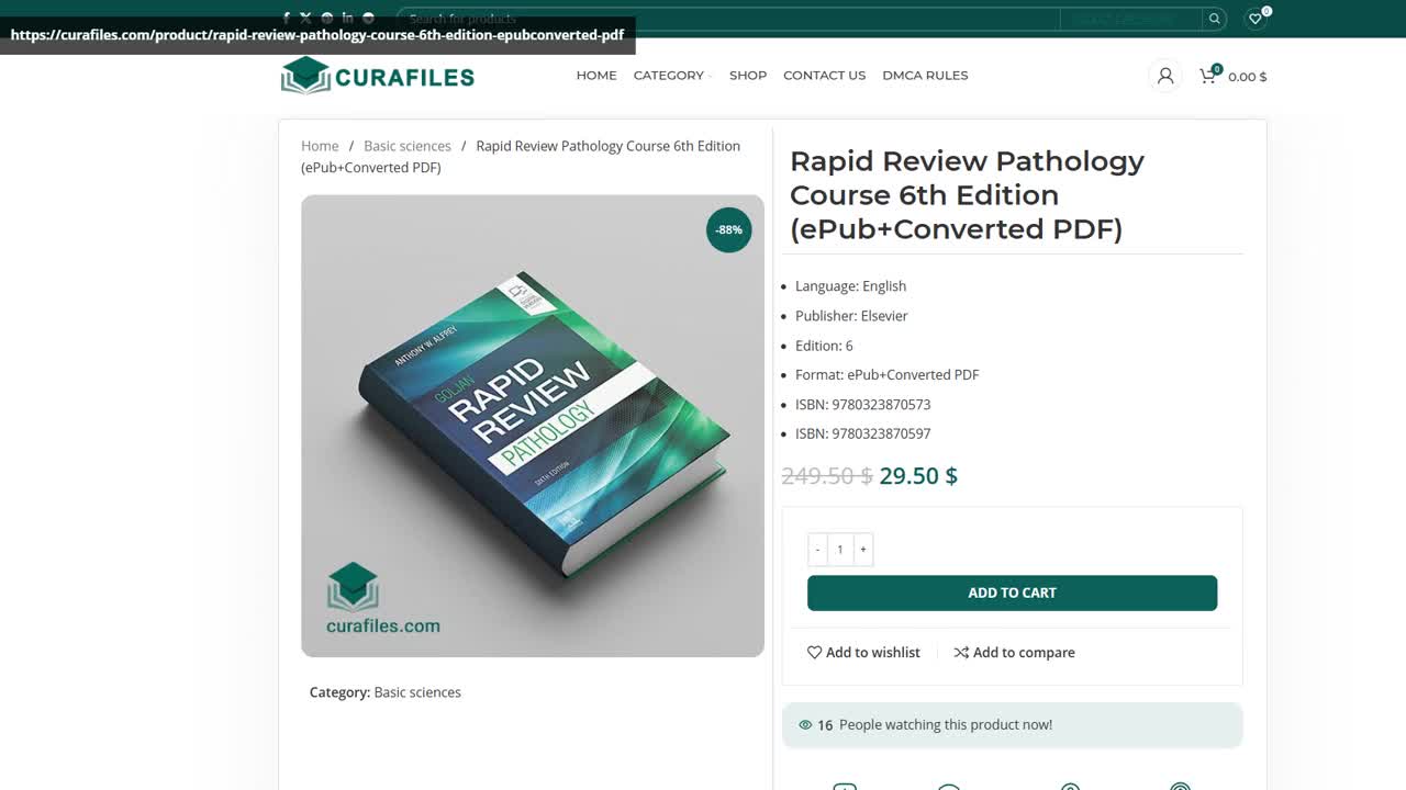 Rapid Review Pathology Course 6th Edition (ePub+Converted PDF)