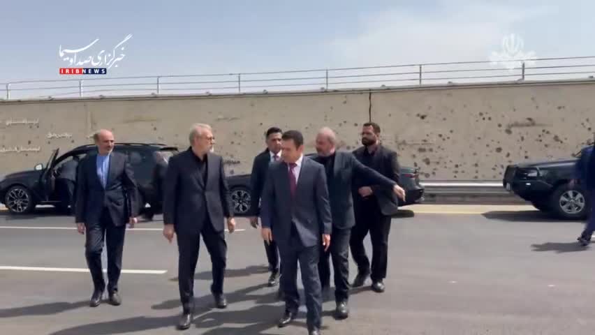   حضور علی لاریجانی دبیر شورای عالی امنیت ملی در یادمان شهیدان حاج قاسم سلیمانی و ابو مهدی المهندس