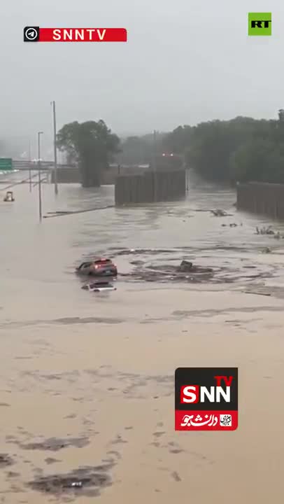   خیابان‌ها در ایالت تنسی آمریکا به رودخانه تبدیل شدند