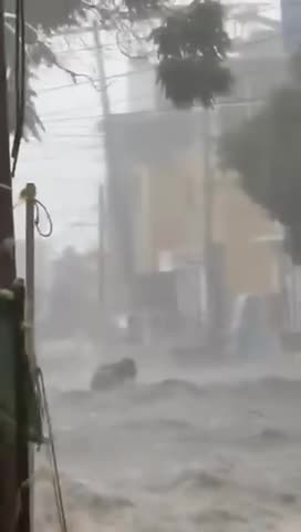   تصاویر ناراحت‌کننده از غرق شدن راننده پیک در سیل!