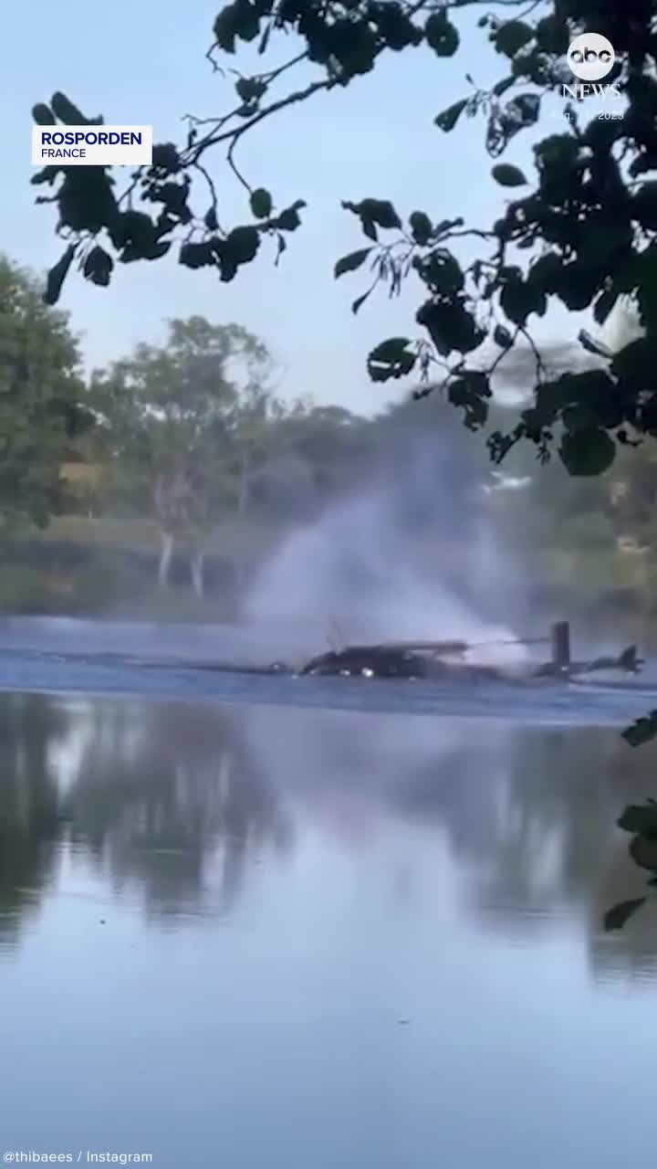   لحظه سقوط هلیکوپتر آتش‌نشان در فرانسه