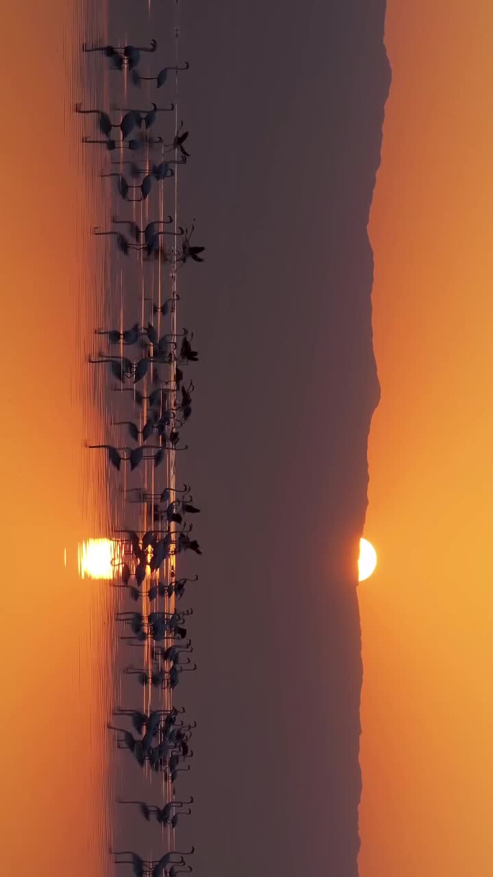   لحظه طلوع خورشید در دریاچه مهارلو