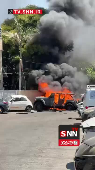   اولین تصاویر از انفجار خودرو در تل‌آویو