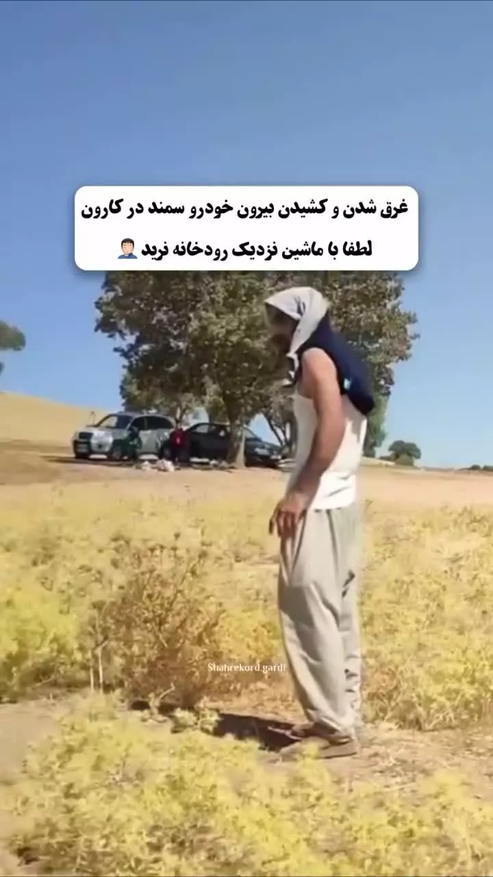   بیرون کشیدن سمند غرق‌شده از رودخانه