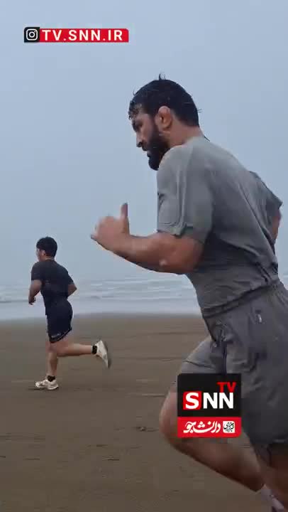   تمرین حسن یزدانی هم زمان با مسابقات جهانی کشتی