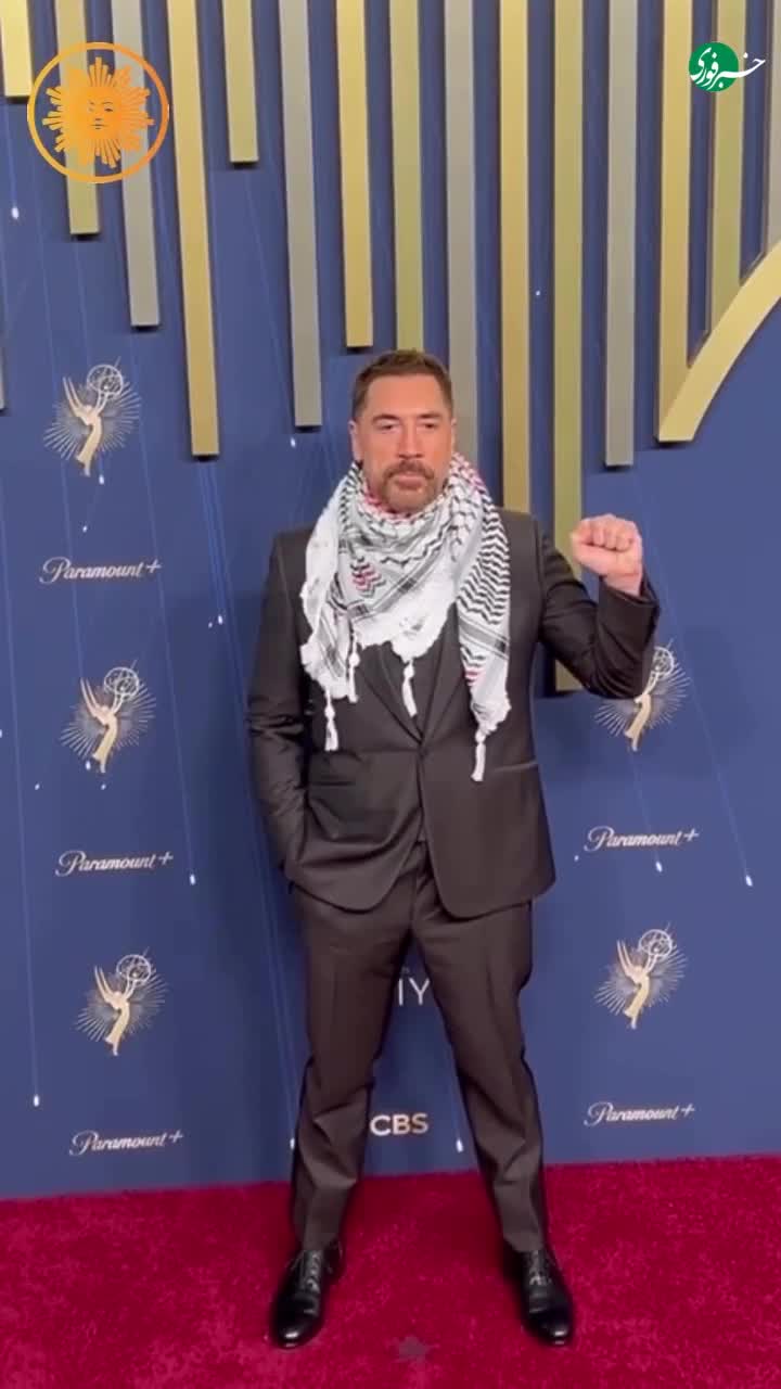   حمایت خاویر باردم از فلسطین با انداختن چفیه به گردن