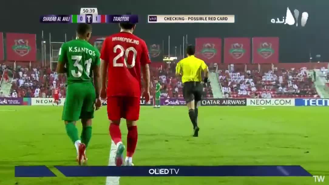   اخراج مستقیم؛ تراکتور در دقیقه ۵۱ مقابل شباب الاهلی ۱۰ نفره شد