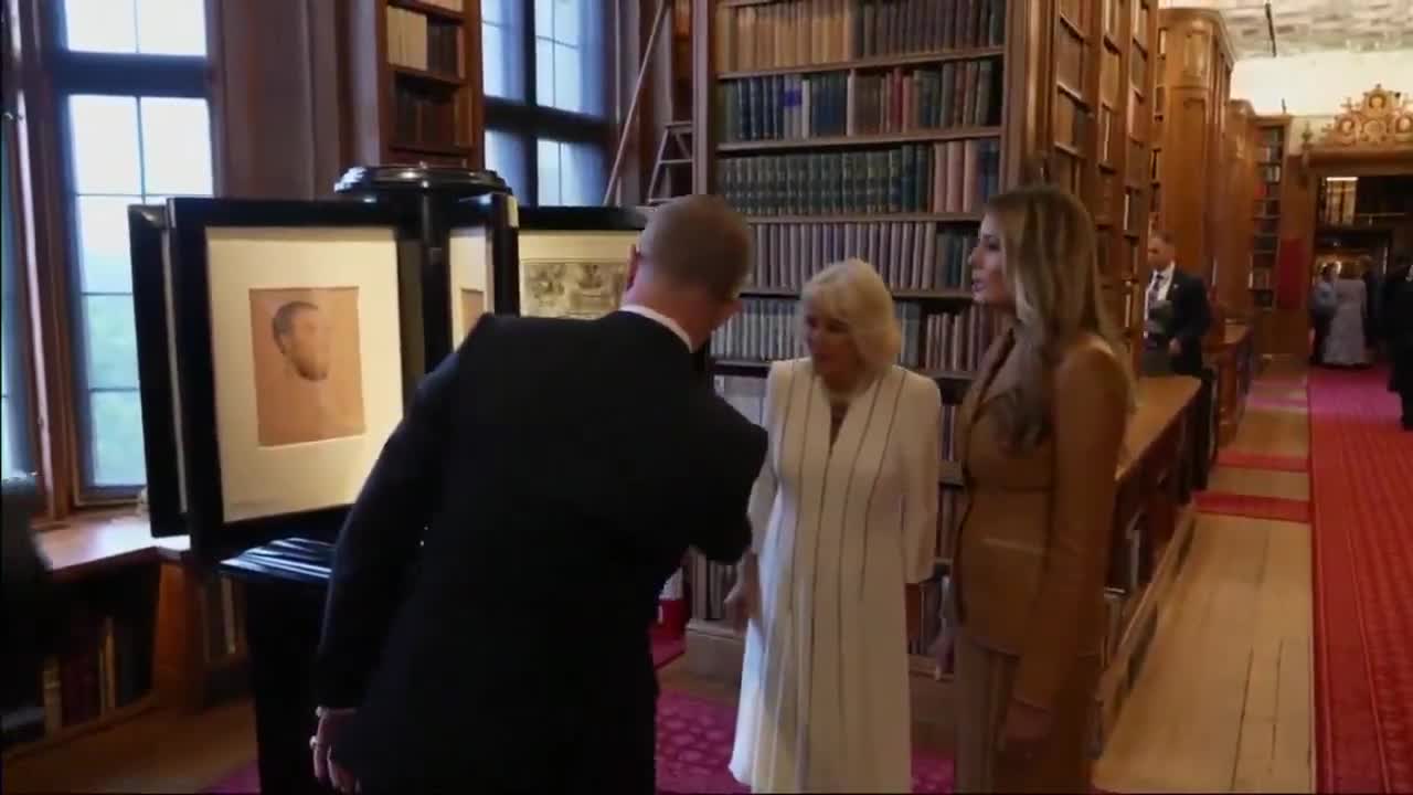   بازید ملکه کامیلا و ملانیا ترامپ از کتابخانه سلطنتی قلعه ویندزور