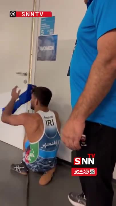    گریه علی احمدی وفا پس از شکست برابر حریف ژاپنی