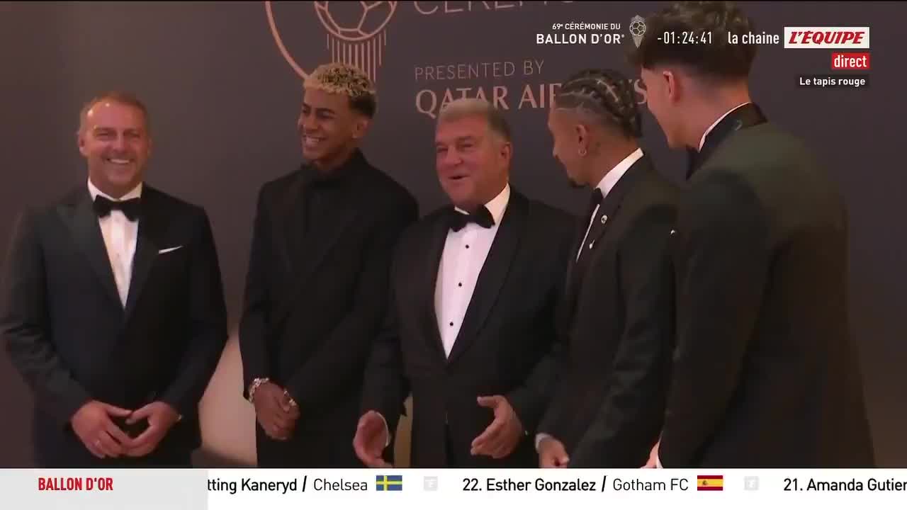   بارسایی‌ها روی فرش قرمز مراسم توپ طلا