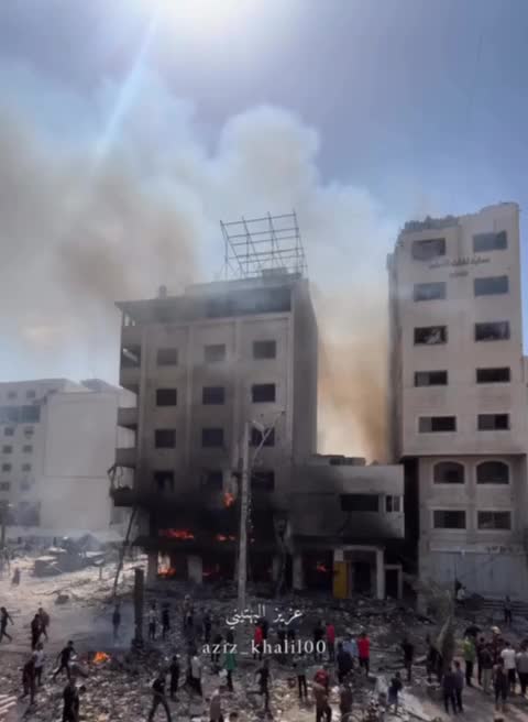   بمباران یک ساختمان مسکونی در غزه