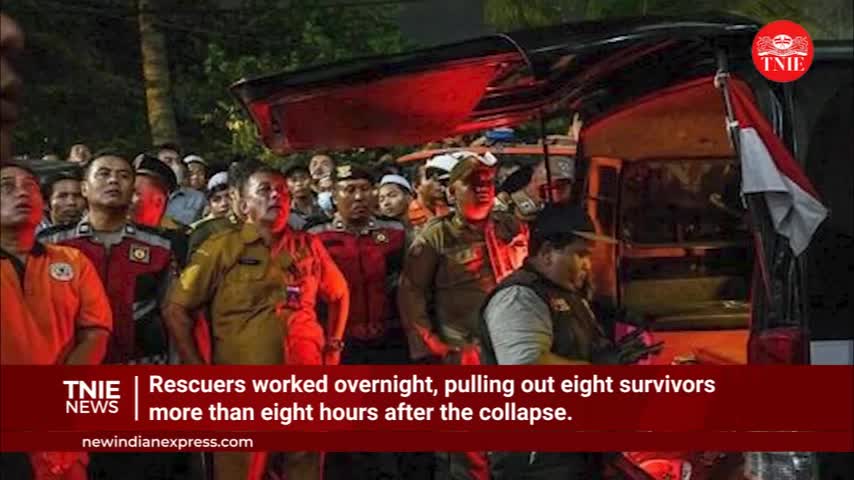   مدفون شدن ۶۵ دانش‌آموز براثر فرو ریختن مدرسه در اندونزی