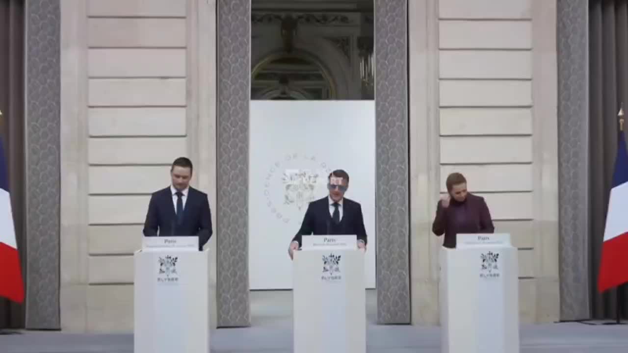   ظاهر شدن دوباره رهبر فرانسه با عینک آفتابی