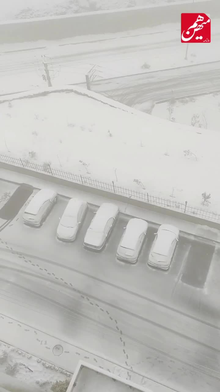    ویدیویی از بارش برف در پردیس