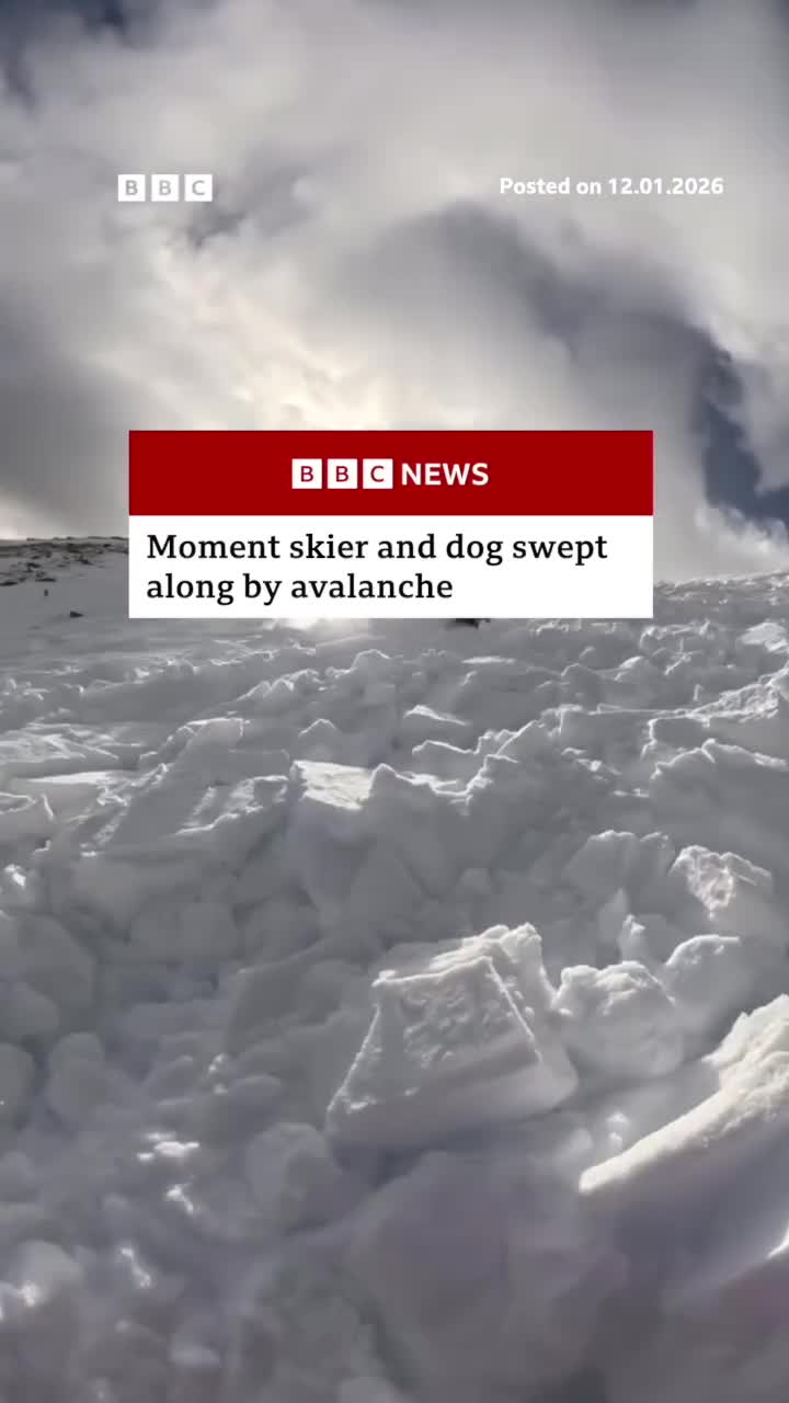   لحظه گرفتار شدن اسکی‌باز در بهمن