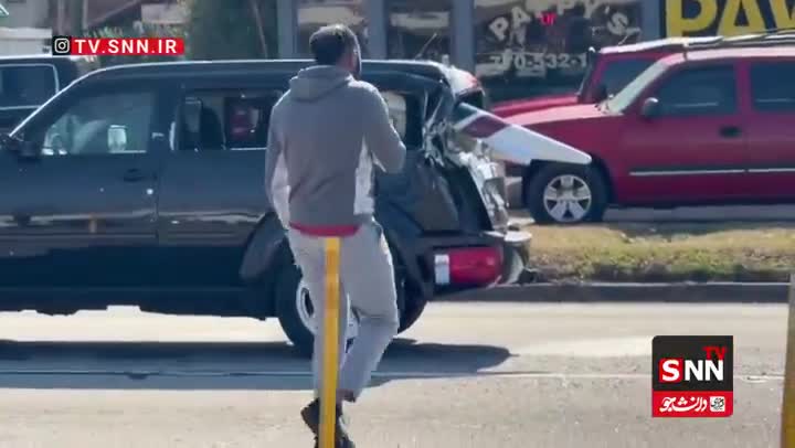   فرود اضطراری هواپیمای سبک در وسط بزرگراه جورجیا و برخورد با خودروها