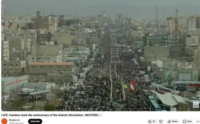   گزارش زنده خبرگزاری رویترز از راهپیمایی امروز