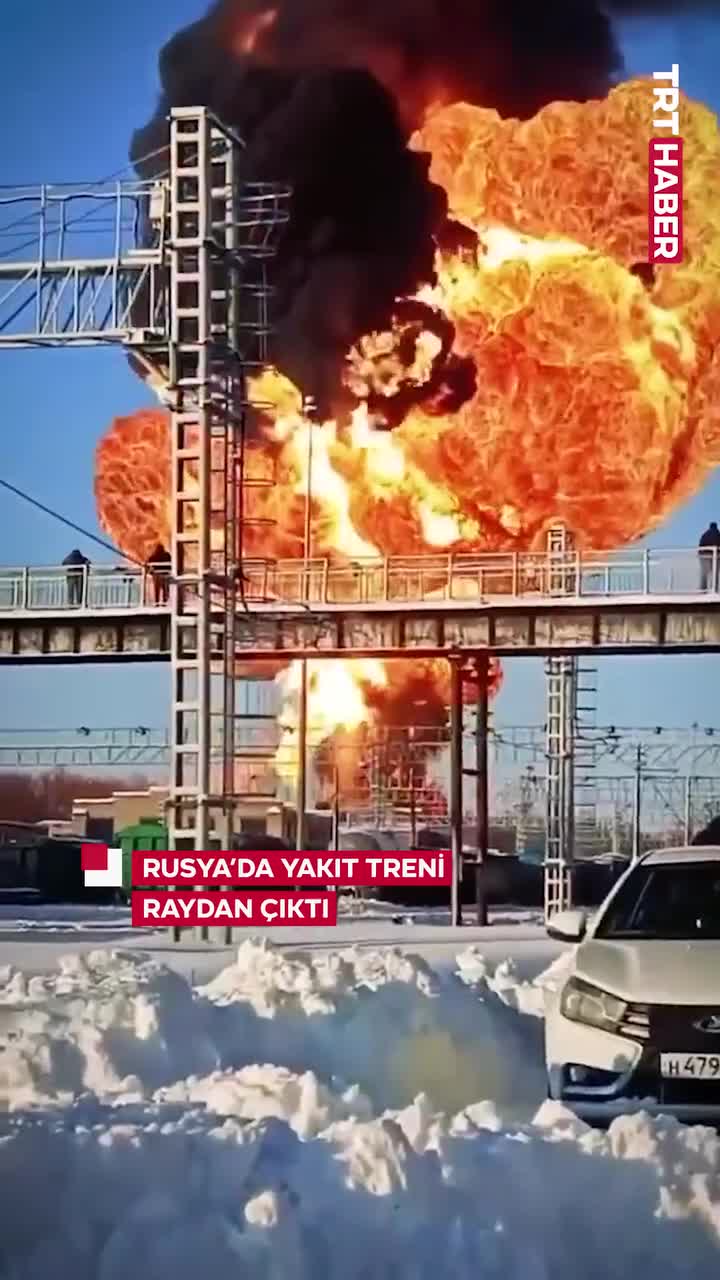   لحظه انفجار مهیب قطار حامل سوخت در روسیه
