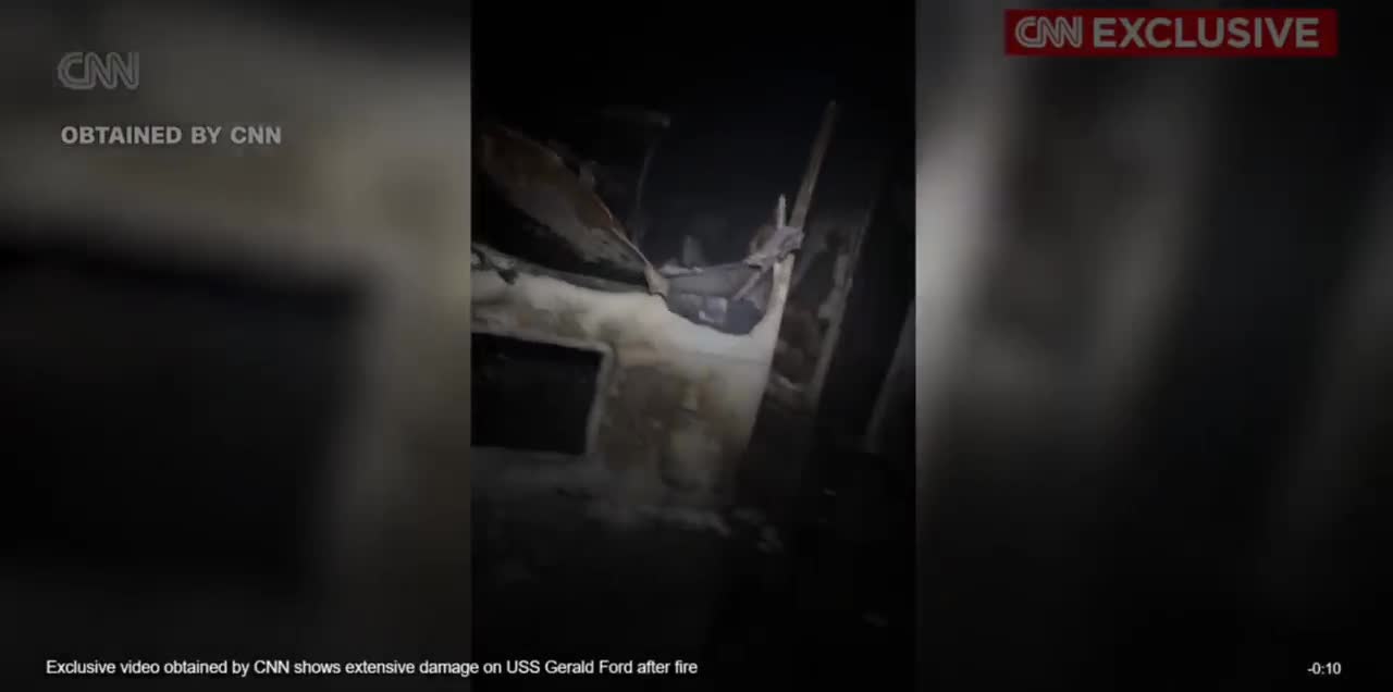   تصاویر جدید و اختصاصی CNN از خسارت وارده به ناو هواپیمابر جرالد فورد