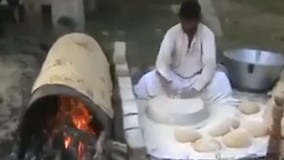 روشی جدید برای پختن نان لواش بزرگ :)