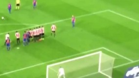 گل زيباي مسي از روي ضربه ايستگاهي در بازي شب گذشته