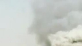 لحظه فرو ریختن ساختمان پلاسکو از دور