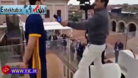  فیلم/ دردسر معصومی‌نژاد برای مصاحبه با معنوی‌نژاد ۲ متری