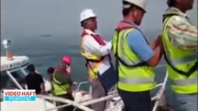 لحظه غرق شدن کشتی باربری ایرانی در کویت